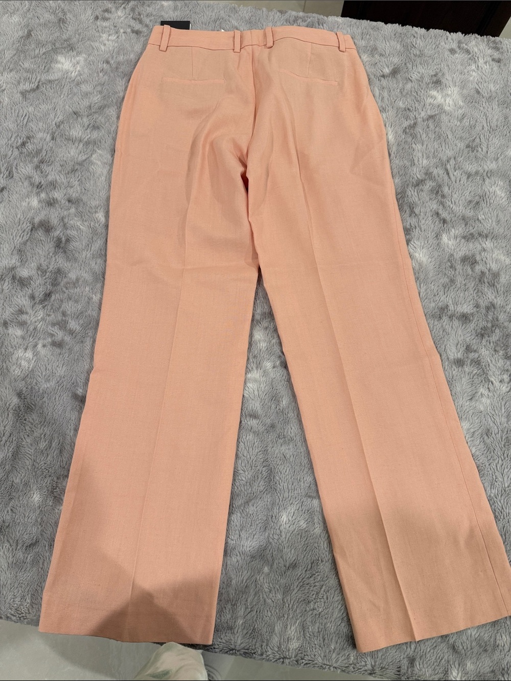 Zara linen Blend Peach Straight-Leg Dress Pants / trousers size medium - Picture 4 of 7
